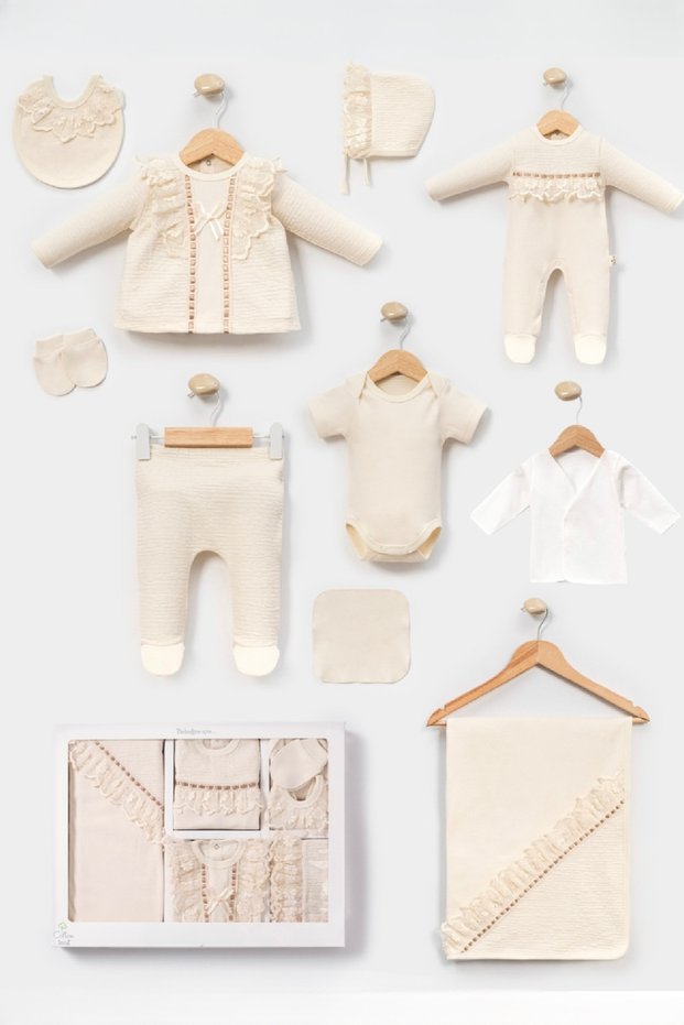 Ara Dantelli Newborn Baby Girl 10 Piece Hospital Discharge Bodysuit Set Baby Outfit