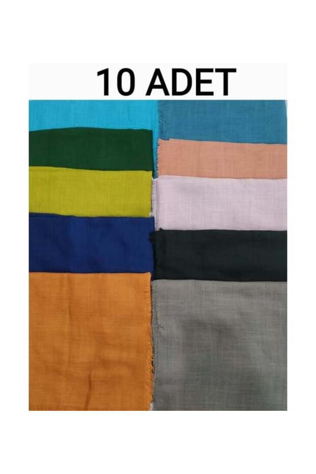 10-Piece Flamed Print Scarf...Mixed Solid Color Scarf...Hajj and Umrah Gift...