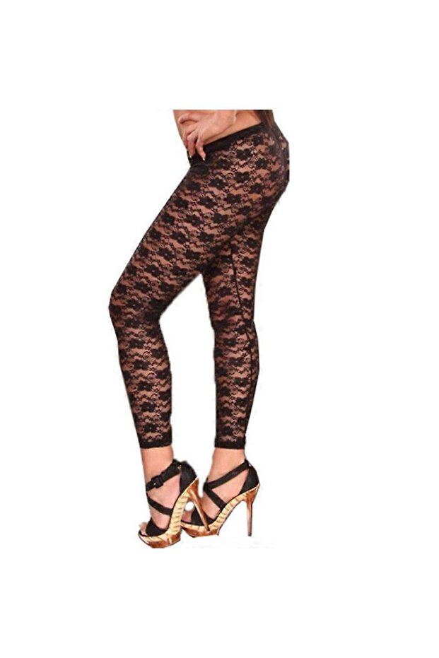 Siyah Dantel Tayt - 2