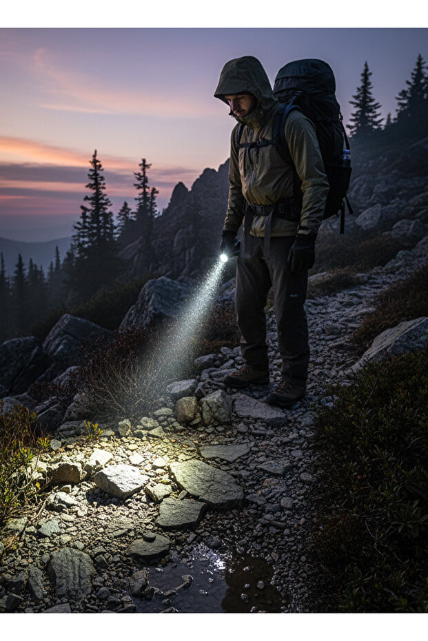 مصباح يدوي LED قابل لإعادة الشحن مع منفذ USB ووظيفة التكبير - 2