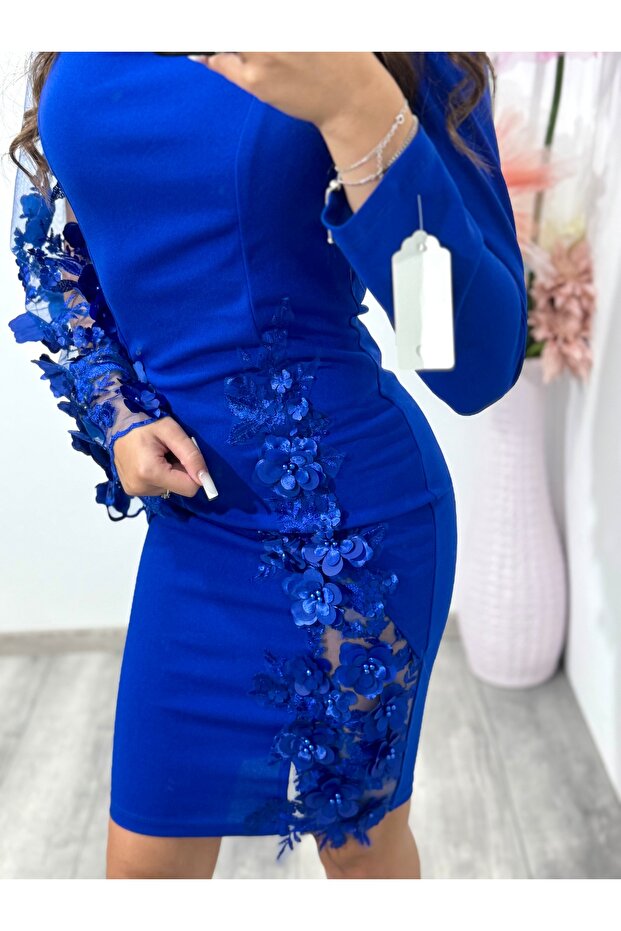 Rochie eleganta albastra Sofia - 4