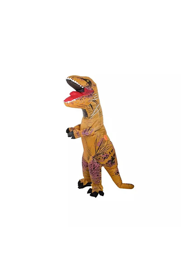 Inflatable costume, dinosaur pattern, polyester, Gonga® Brown - 1