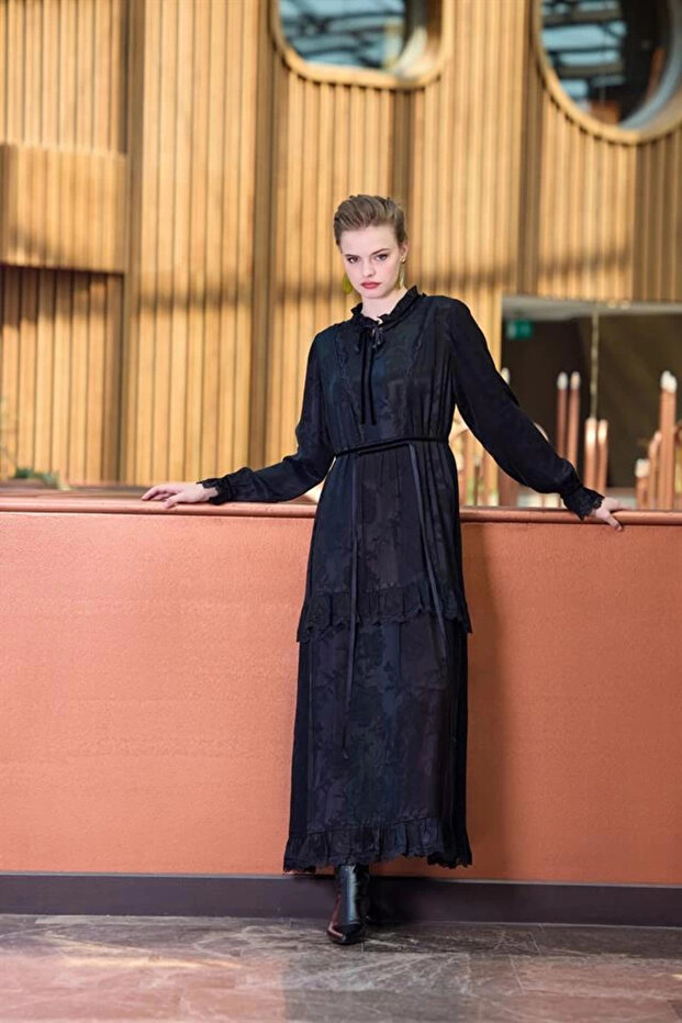 38805 Cupro Jakar Elbise - 2