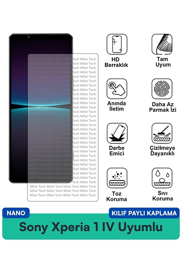 حافظة Sony Xperia 1 III Nano متوافقة مع طبقة حماية الشاشة ومقاومة للخدش ومقاومة للصدمات ورقيقة