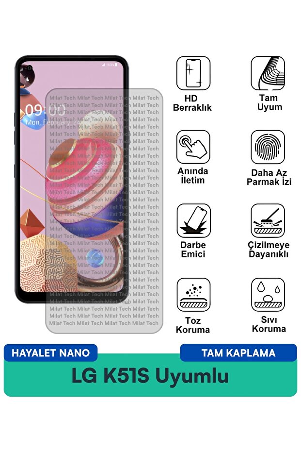 LG K51S Ghost Nano Film لحماية الشاشة وحماية الخصوصية ومتانة طويلة الأمد