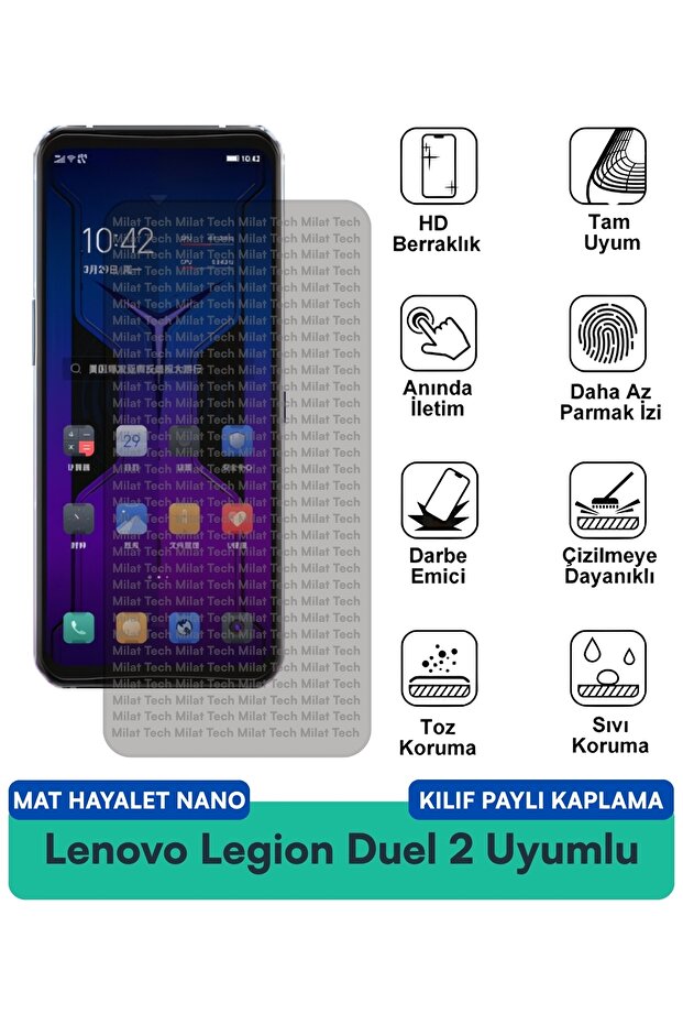 حافظة Lenovo Legion Duel 2 Matte Ghost Nano متوافقة مع واقي الشاشة تقلل من الانعكاس