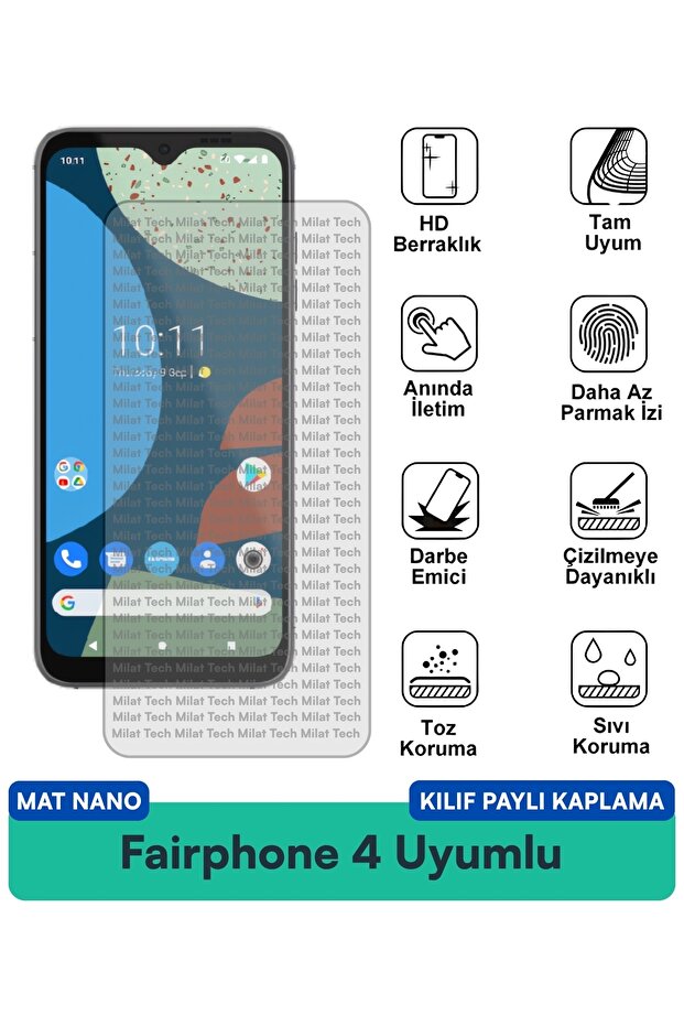غطاء حماية شاشة متوافق مع Fairphone 4 Mat Nano، سطح غير لامع يقلل من إجهاد العين