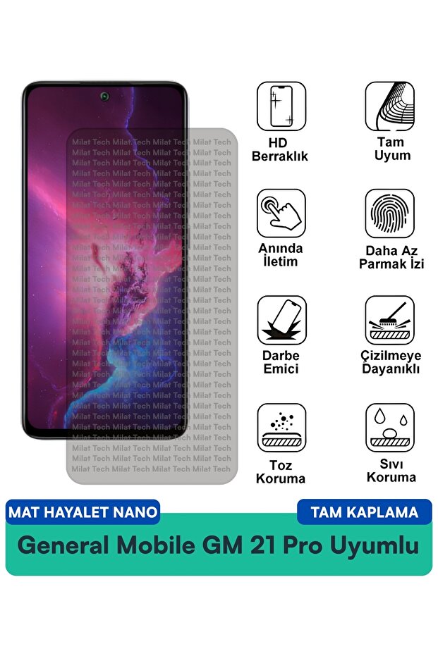 فيلم حماية الشاشة جنرال موبايل GM 21 Pro مات هايلايت نانو مقاوم للخدوش والصدمات