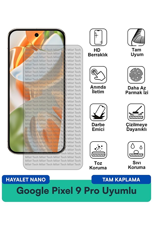 Google Pixel 9 Pro Ghost Nano Film لحماية الشاشة وحماية الخصوصية ومضادة لبصمات الأصابع