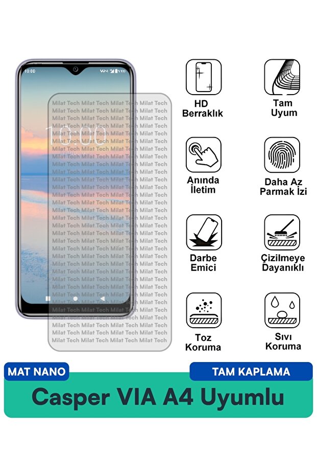 طبقة حماية للشاشة من Casper VIA A4 Mat Nano، انعكاس منخفض، مقاومة عالية للخدش