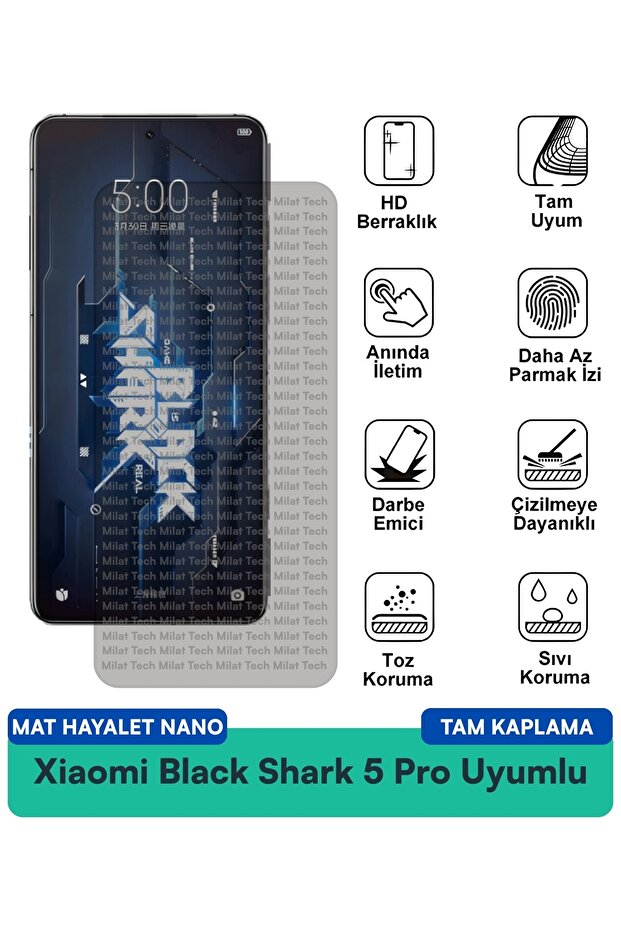 Xiaomi BlackShark 5 Pro Mat Ghost Nano Film لحماية الشاشة مضاد للتلطخ ويقلل من الانعكاس