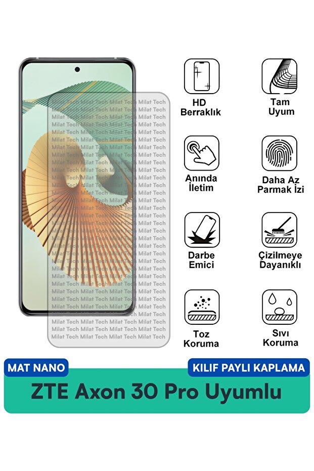 Zte Axon 30 Pro Matte Nano Case Compatible Screen Protector Film Resistant to Scratches and Impact