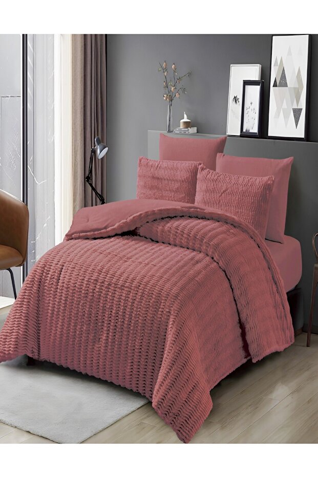 طقم نوم من القطيفة مكون من 4 قطع من كلاود تاتش لشخص واحد - 2