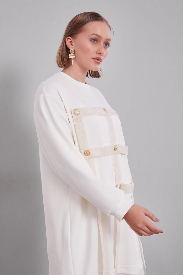 مجموعة مزدوجة بمظهر مربع باللون البيج - 3