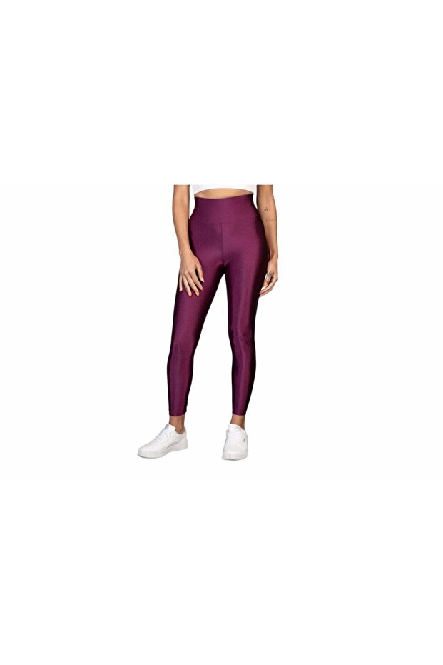 LYCRA HIGH-WAISTED LEGGINGS MAROON