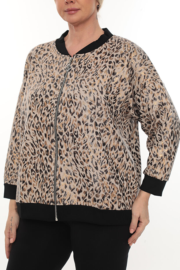 Plus Size.Modal.Zippered.Bomber