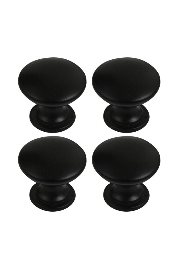 مقابض خزانة المطبخ - عبوة من 4 قطع - لون أسود غير لامع - 1