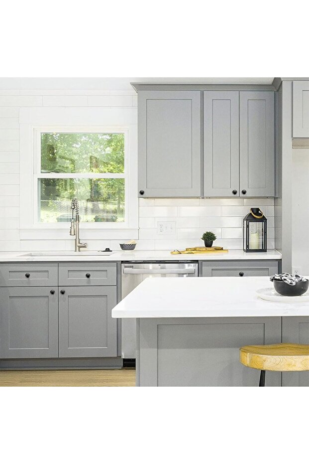 مقابض خزانة المطبخ - عبوة من 4 قطع - لون أسود غير لامع - 6