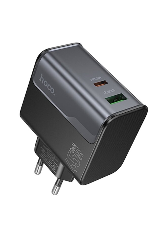 Adaptor CS74A, USB + Tip-C, 45W, Negru - 1