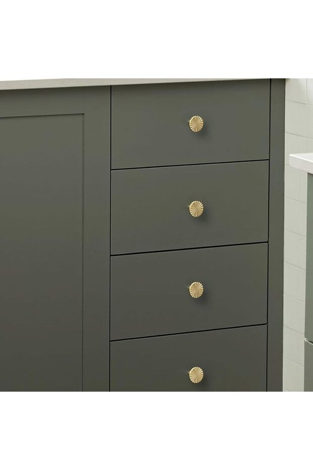 مقابض خزانة عتيقة، عبوة من 4 قطع، فتحة واحدة ذهبية - 5