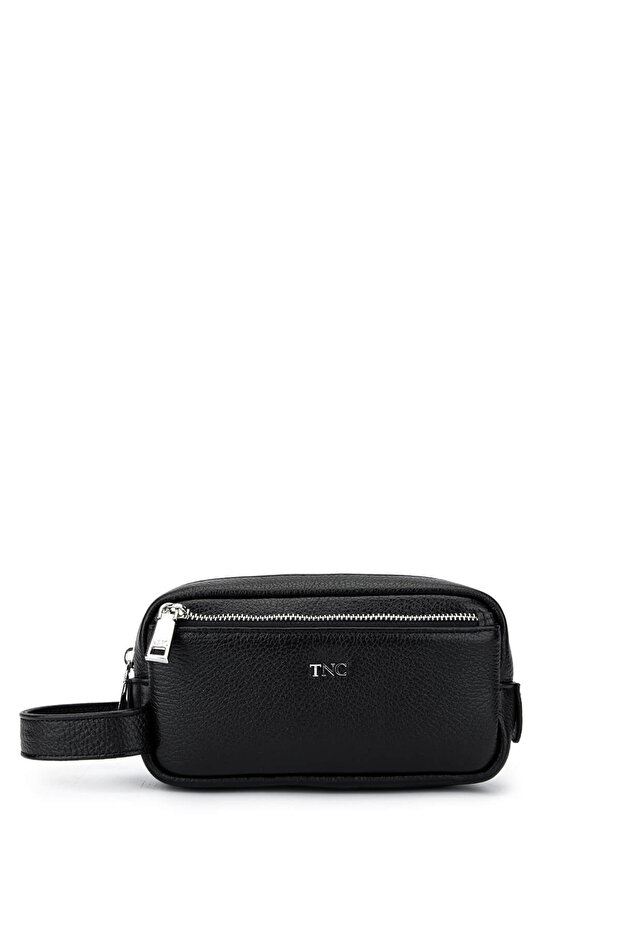 Men's Genuine Leather Black Float Handbag
