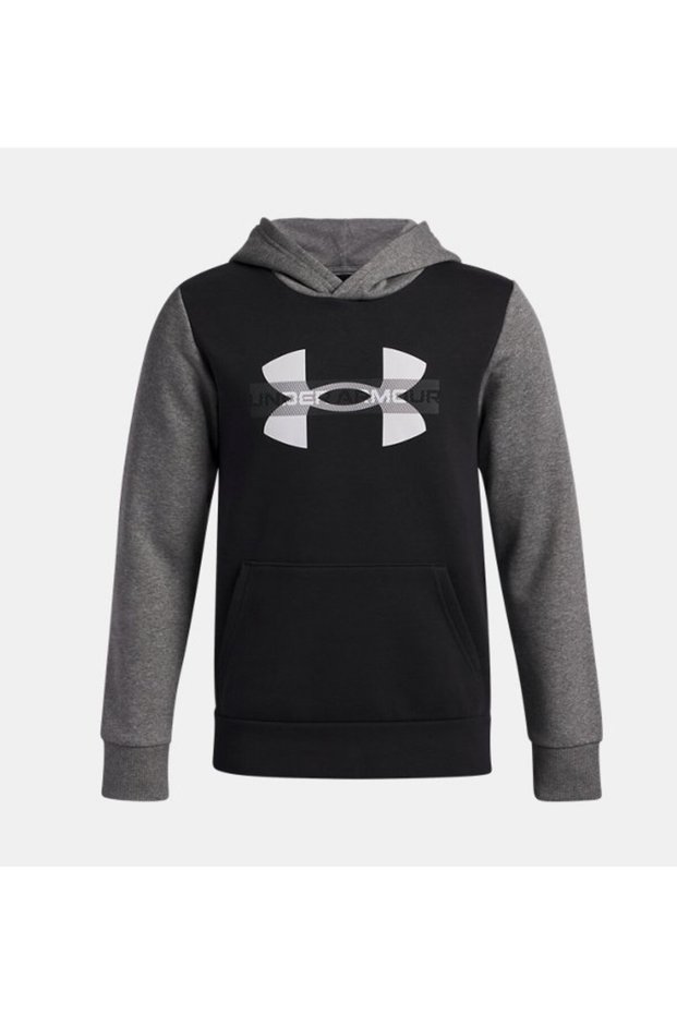 Boy's Ua Rival Fleece Colorblock Graphic Hooded Sweatshirt 6004994-001