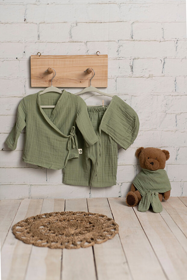 Newborn Kimono Set 7 Pieces 2 Layers Muslin