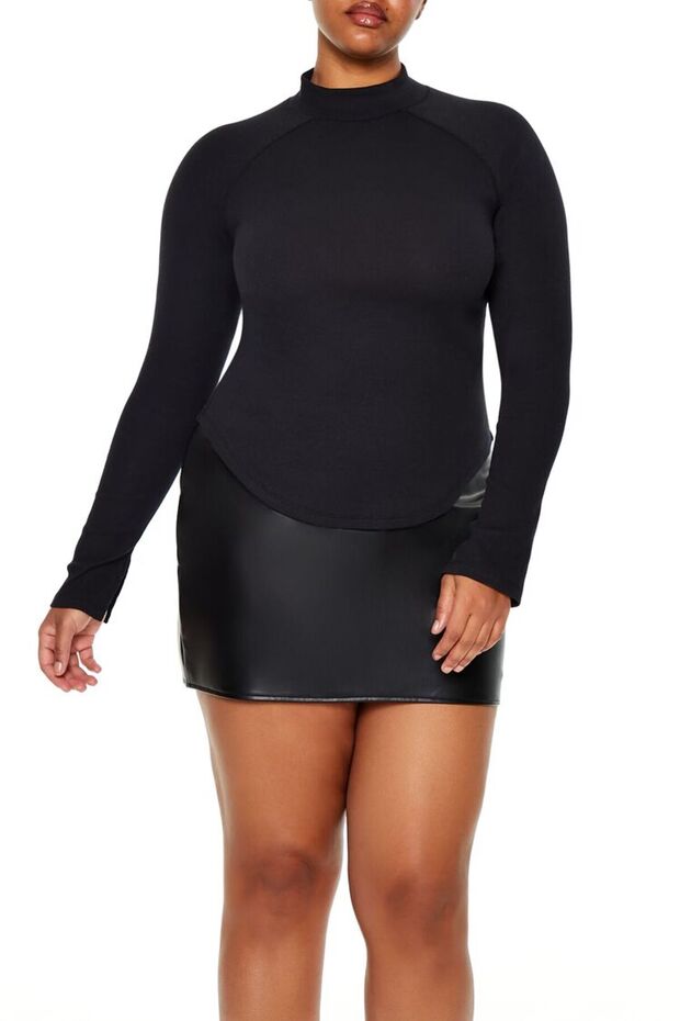 Plus Size Dika Yaka Bluz - 1