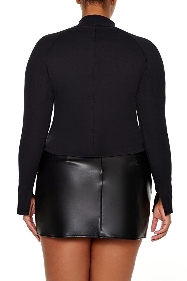 Plus Size Dika Yaka Bluz - 5