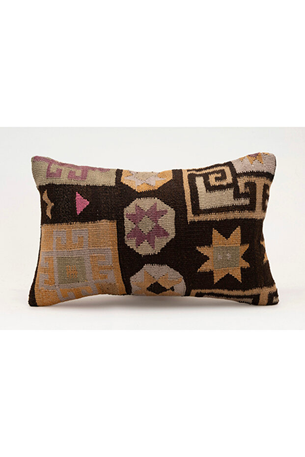 Vintage Throw Pillow Cover Made from Handmade Rug, Wool, 30X50 cm