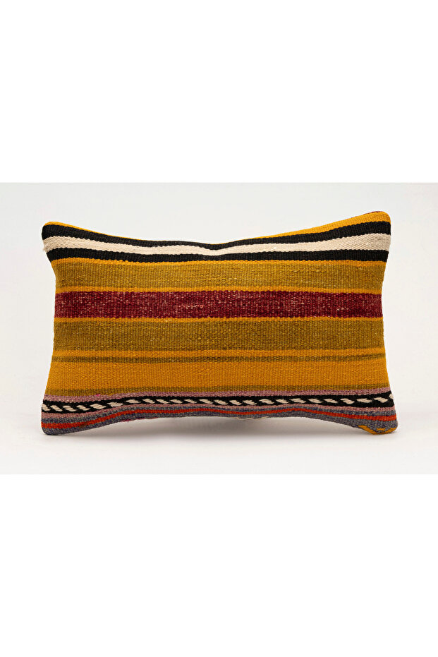Vintage Throw Pillow Cover Made from Handmade Rug, Wool, 30X50 cm