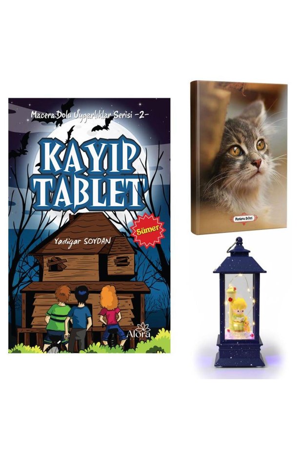 Lost Tablet - Minik Kedi Planlama Defteri and Küçük Prens Sokak Lambası Fener Tipi Işıklı Kar Küresi