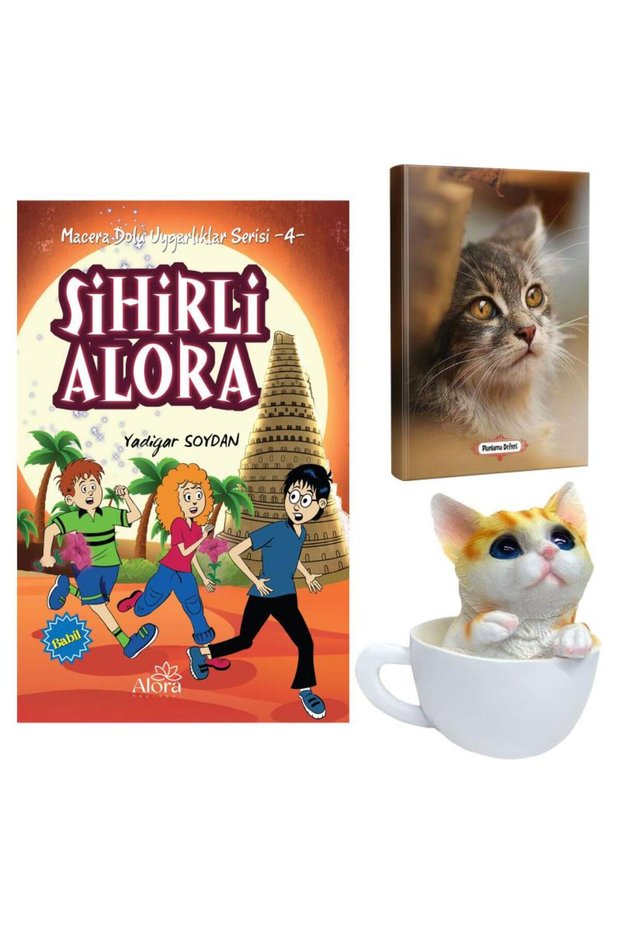 Sihirli Alora - Mini Cat Planning Notebook and Cat Piggy Bank in a Cup