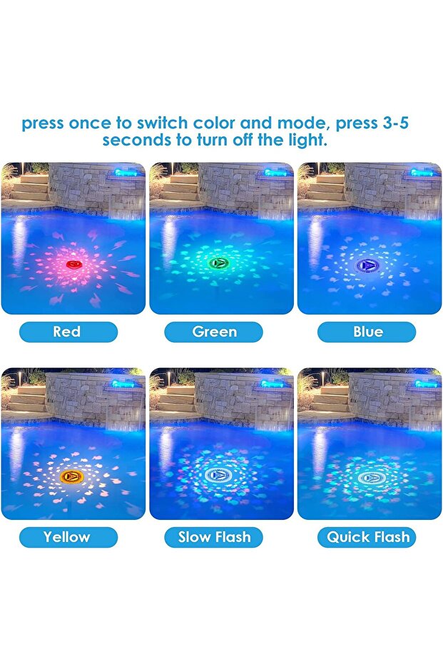 Floating Fish-Pattern Pool Light - Color-Changing LED (4 Colors, 2 Modes) - 4