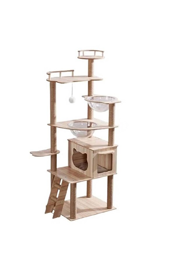 شجرة قطط موديل B12 بارتفاع 170 سم مع منصات متعددة المستويات - 1