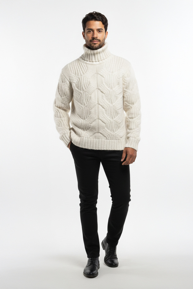 Erkek Balıkçı Yaka Kalın Kazak - 2