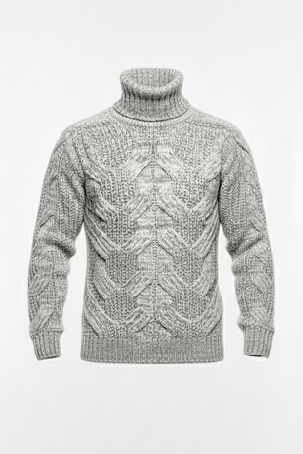 Erkek Balıkçı Yaka Kalın Kazak - 4