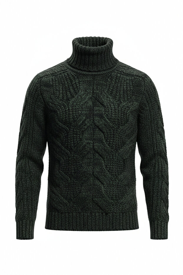 Erkek Balıkçı Yaka Kalın Kazak - 4