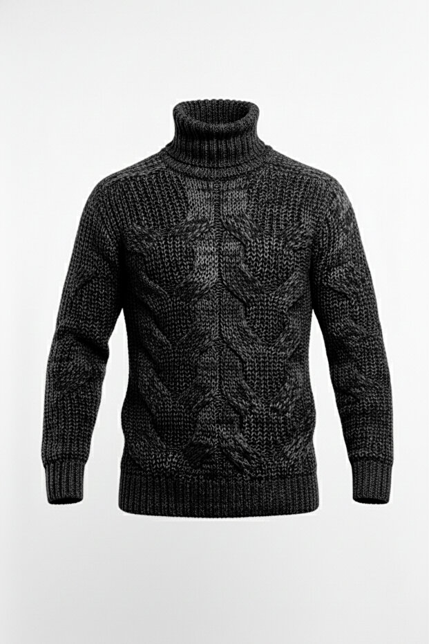 Erkek Balıkçı Yaka Kalın Kazak - 4