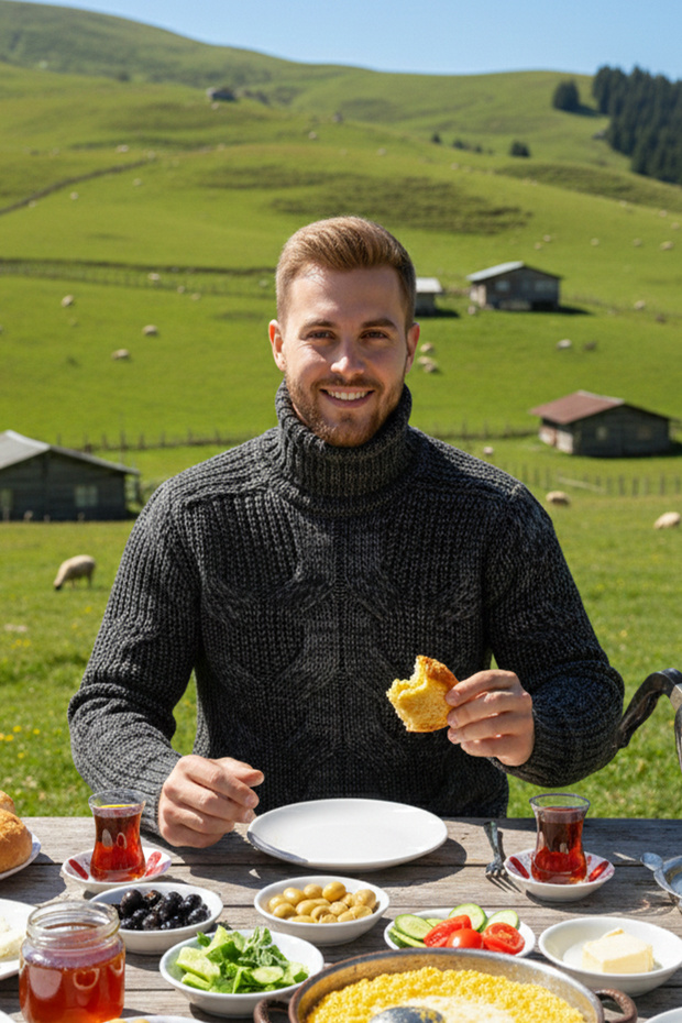 Erkek Balıkçı Yaka Kalın Kazak - 3