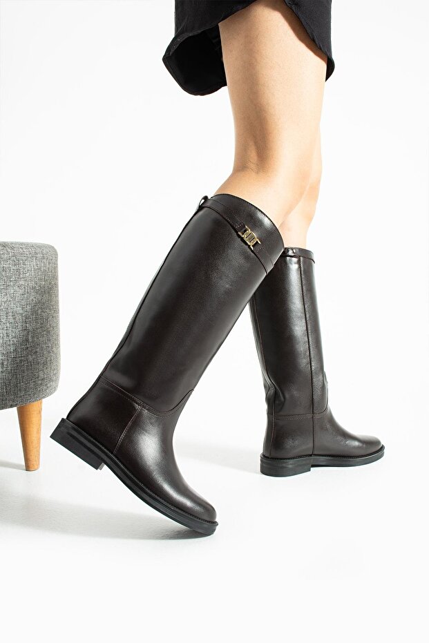 Women's Genuine Leather Boots Brown
