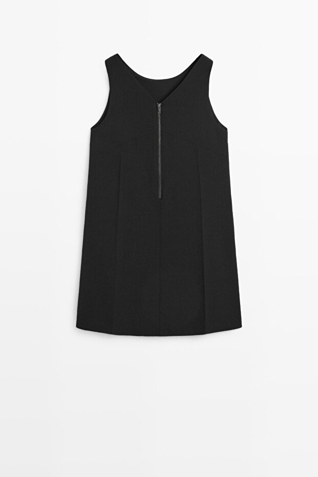 Yünlü mini elbise - 8