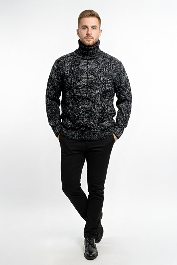 Erkek Balıkçı Yaka Kalın Kazak - 2