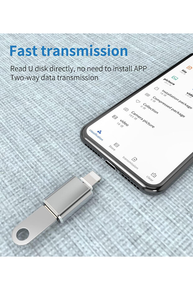 جهاز تركيب ذاكرة فلاش لآيفون، محول لايتنينج يو إس بي، محول OTG - 8