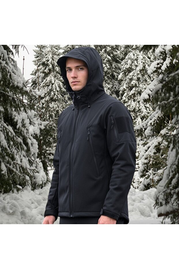 Tactical Softshell Mont - Siyah - 4