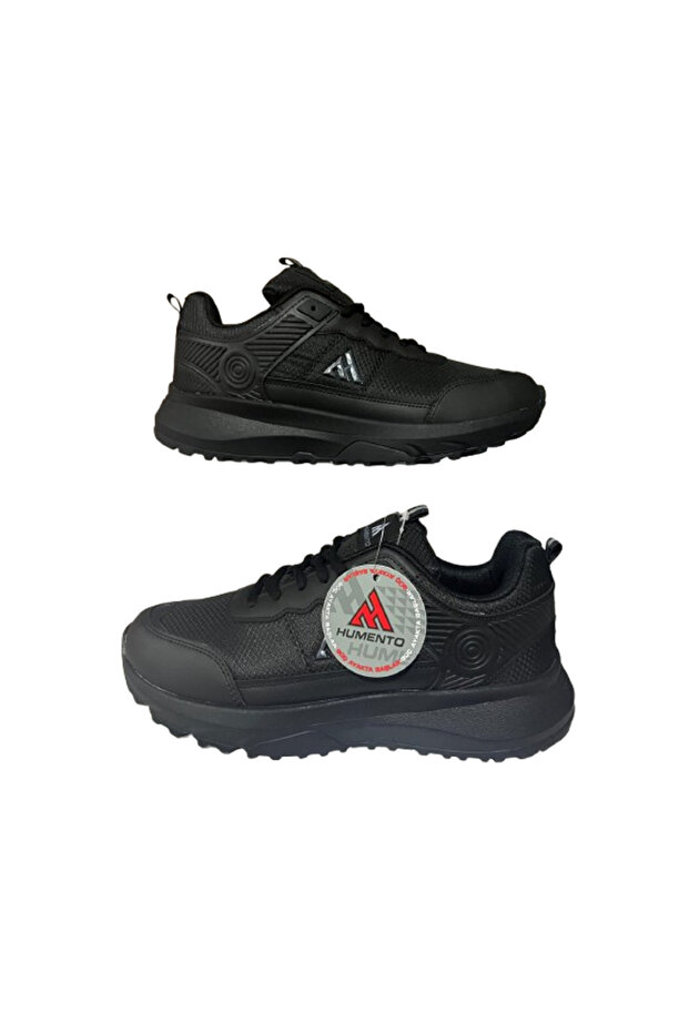 Humens Men's Black-Black Ultra Light Orthopedic Sole Walking Shoes