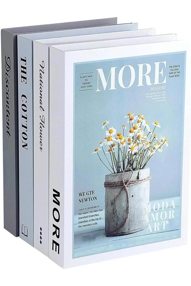 4 PCS Decorative Faux Books Set for Home Decor