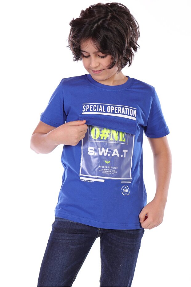 Boy's Printed Crew Neck Short Sleeve T-Shirt