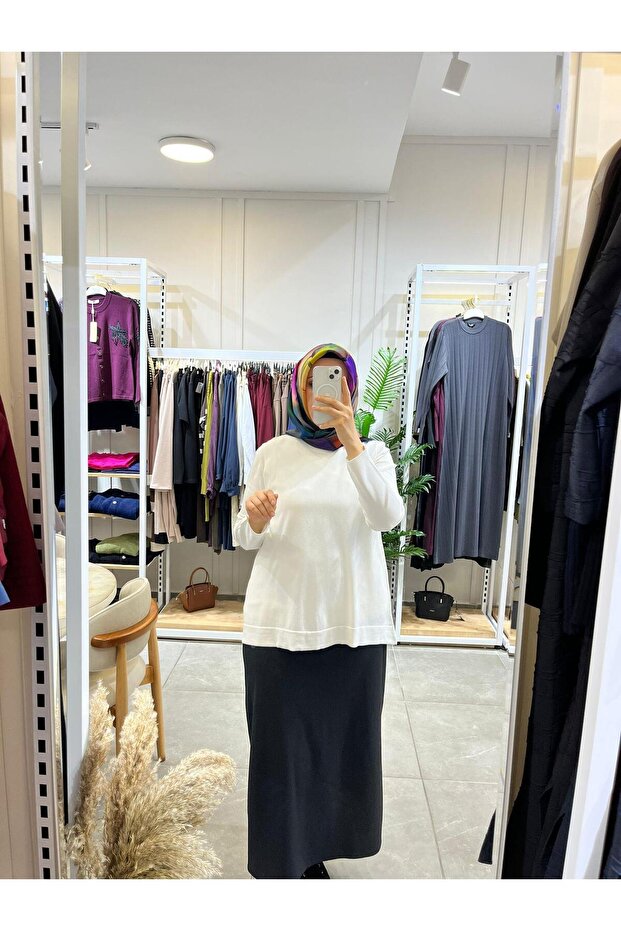 902 Basic Merserize Tunik Ekru - 1