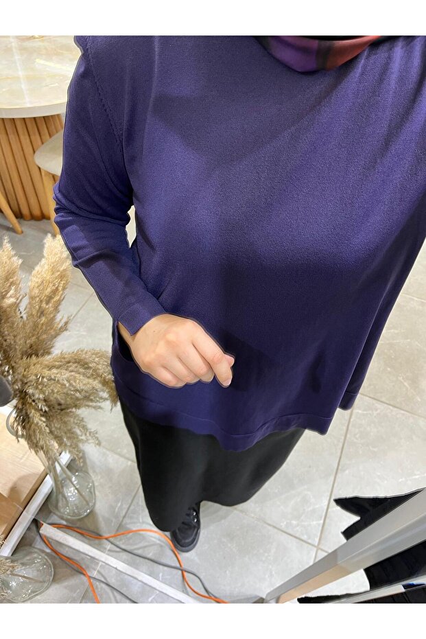 902 Basic Merserize Tunik Mor - 3